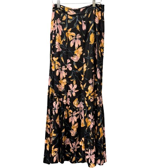 Free People Maxi Skirt Womens 2 Smooth Sailing Floral Front High Slit Button Up - Picture 5 of 13